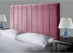 "Empire Beds Portland 24"" Height Headboard In Pink Plush Velvet Fabric For Single Beds"