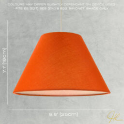 Happy Homewares 10 Inch Vivid Orange Cotton Coolie Shade For Table Lamp Or Pendant - thumbnail 6