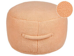 Wyld And Coco Orange Boucle Pouffe 50 X 50 X 30 Cm - Round Fluffy Teddy Fabric Seat For Living Room Accent - thumbnail 3