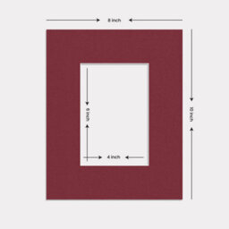 "Ak Frames Burgundy 10X8"" Picture Mount To Fit 6X4"" Aperture Size - Mount Board Only (No Frame Included)" - thumbnail 2