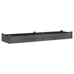 Berkfield Garden Raised Bed With Liner Grey 240X60X25 Cm Solid Wood Fir - thumbnail 2