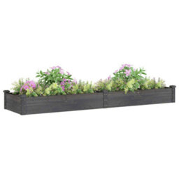 Berkfield Garden Raised Bed With Liner Grey 240X60X25 Cm Solid Wood Fir - thumbnail 3
