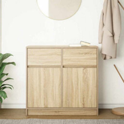 Berkfield Sideboard With Drawer Sonoma Oak 80X34X76 Cm Engineered Wood - thumbnail 3