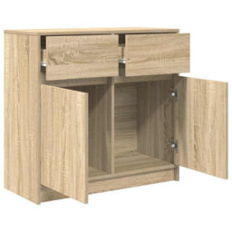 Berkfield Sideboard With Drawer Sonoma Oak 80X34X76 Cm Engineered Wood - thumbnail 5