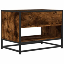 Berkfield Tv Cabinet Smoked Oak 61X40X46 Cm Engineered Wood And Metal - thumbnail 6