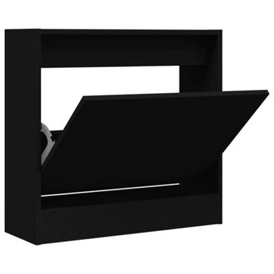 Berkfield Durable Shoe Cabinet Black 60X21X57 Cm Engineered Wood