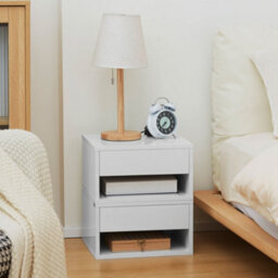 Homcom Floating Nightstands Set Of 2, Bedside Table W/ Drawer And Open Shelf - thumbnail 8