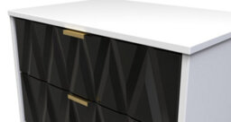 Dallas 3 Drawer Chest In Deep Black & White (Ready Assembled) - thumbnail 4