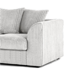 Furnishings For Less UK Luxor Jumbo Cord Silver 3 + 2 Fabric Sofa Suite - thumbnail 4