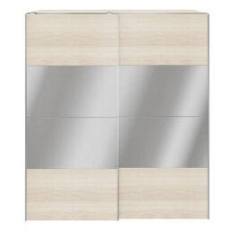 GoodHome Atomia Matt Oak Effect Particle Board Mirrored Wardrobe (H)2250mm (W)2000mm (D)655mm - thumbnail 1
