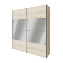 GoodHome Atomia Matt Oak Effect Particle Board Mirrored Wardrobe (H)2250mm (W)2000mm (D)655mm - thumbnail 2