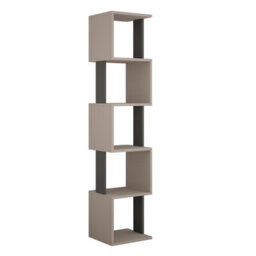 Decortie Piri Mocha Grey-Anthracite Grey 5 Tier Tall Freestanding Bookcase (H) 161Cm - thumbnail 2