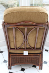 Gardenmarketplace Verona Cane Conservatory Furniture Duo Set- 2 Chairs And A Side Table- Coffee Colour Fabric - thumbnail 4