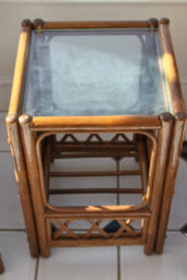 Gardenmarketplace Verona Cane Conservatory Furniture Duo Set- 2 Chairs And A Side Table- Coffee Colour Fabric - thumbnail 6