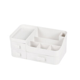 Darphe White Desktop Makeup Organizer With 3 Drawers 33.5Cm W