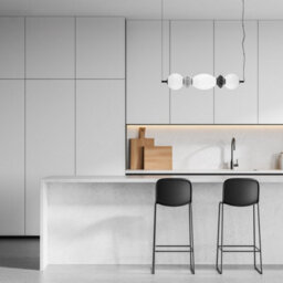 Luminosa Lighting Luminosa Balos Bar Pendant Ceiling Light Matt Black With Opal, Grey, Ceramic Shades 3000K Warm White - thumbnail 2