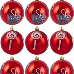 Christmas Tree World 10Cm Hand Painted Shatterproof Bauble Design 8 (9 Pack) - thumbnail 5