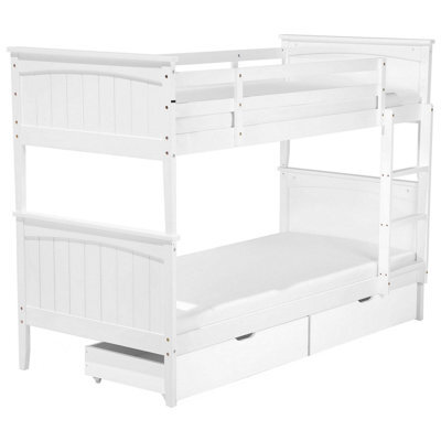 Beliani Bunk Bed With Drawers Wood Albon 90 X 200 Cm (Eu Single) White - image 1
