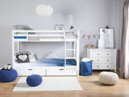 Beliani Bunk Bed With Drawers Wood Albon 90 X 200 Cm (Eu Single) White - thumbnail 2