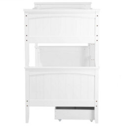 Beliani Bunk Bed With Drawers Wood Albon 90 X 200 Cm (Eu Single) White - thumbnail 5