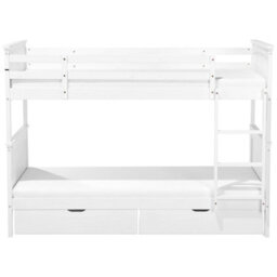 Beliani Bunk Bed With Drawers Wood Albon 90 X 200 Cm (Eu Single) White - thumbnail 6