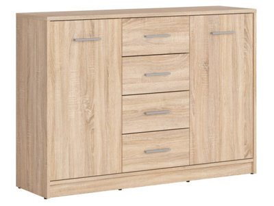 Arte Nepo Plus Oak Sonoma 119Cm Sideboard - 2-Door, 4-Drawer Storage Cabinet - image 1