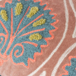 Paoletti Casa Embroidered Cotton Velvet Cushion Cover - thumbnail 4