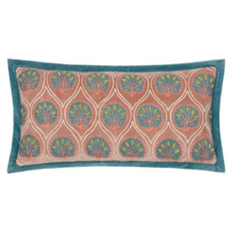 Paoletti Casa Embroidered Cotton Velvet Cushion Cover - thumbnail 1
