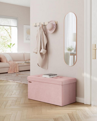 Songmics Storage Seat, Large Ottoman With Generous Interior Space, Jelly Pink - image 1
