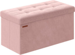 Songmics Storage Seat, Large Ottoman With Generous Interior Space, Jelly Pink - thumbnail 6