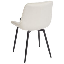 Set Of 2 Beige Armless Velvet Dining Chairs With Black Steel Legs - Wyld And Coco - thumbnail 5