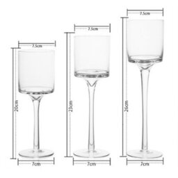 Living And Home 3 Pcs Glass Candle Holder Tealight Holder Set Candlestick Table Centerpiece - thumbnail 8
