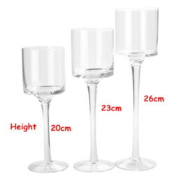 Living And Home 3 Pcs Glass Candle Holder Tealight Holder Set Candlestick Table Centerpiece - thumbnail 9