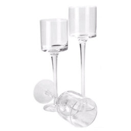Living And Home 3 Pcs Glass Candle Holder Tealight Holder Set Candlestick Table Centerpiece - thumbnail 5