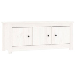 Berkfield Shoe Cabinet White 110X38X45.5 Cm Solid Wood Pine - thumbnail 2