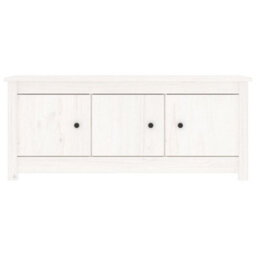 Berkfield Shoe Cabinet White 110X38X45.5 Cm Solid Wood Pine - thumbnail 3