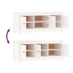 Berkfield Shoe Cabinet White 110X38X45.5 Cm Solid Wood Pine - thumbnail 6