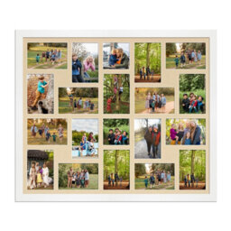 AK Frames 80X70Cm White Modern Multi Photo Frame With Ivory Mount - Holds 20 Apertures (18X) 6X4, (2X) 4X4 Photos - thumbnail 1
