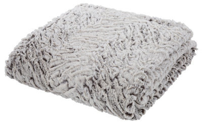 Catherine Lansfield Downstairs Living Wolf Faux Fur 150X200Cm Blanket Throw Neutral - image 1
