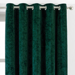 Paoletti Verona Crushed Velvet Room Darkening Eyelet Curtain Pair Emerald (W)229Cm X (D)137Cm - thumbnail 2