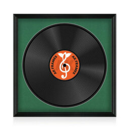 "16X16"" Black Swept Vinyl Record Frame With Emerald Mount For 12 Inch Lp Disc - Ak Frames"