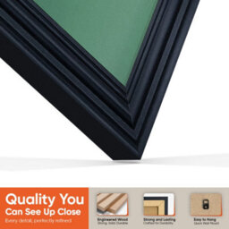 "16X16"" Black Swept Vinyl Record Frame With Emerald Mount For 12 Inch Lp Disc - Ak Frames" - thumbnail 3
