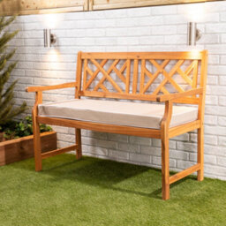 Alfresia Taupe Garden Bench 2 Seater Cushion, 110Cm Wide, Filled With Thick Luxury Foam - thumbnail 3