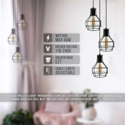 Retro Industrial Pendant Light  Modern Hanging Lamp Led Ceiling Fixture - thumbnail 3