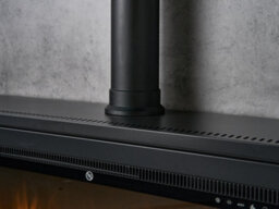 Acantha Pre-Built Concrete Effect Media Wall 3 With Vision Electric Media Stove & Log Store In Black - thumbnail 8