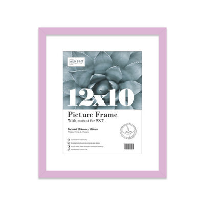 "12X10"" Lilac Frame With Mount For 9X7"" Pictures 20mm Thin Edge Portrait And Landscape Display With Wall Hooks And Kickstand" - image 1
