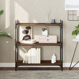 Berkfield Bookcase 3-Tier Brown Oak 80X30X86 Cm Engineered Wood