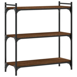 Berkfield Bookcase 3-Tier Brown Oak 80X30X86 Cm Engineered Wood - thumbnail 6