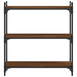 Berkfield Bookcase 3-Tier Brown Oak 80X30X86 Cm Engineered Wood - thumbnail 4