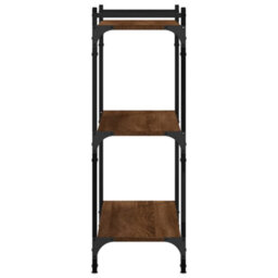 Berkfield Bookcase 3-Tier Brown Oak 80X30X86 Cm Engineered Wood - thumbnail 5
